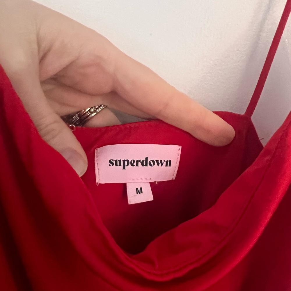 Superdown Rouched Red Dress - Picture 3 of 4